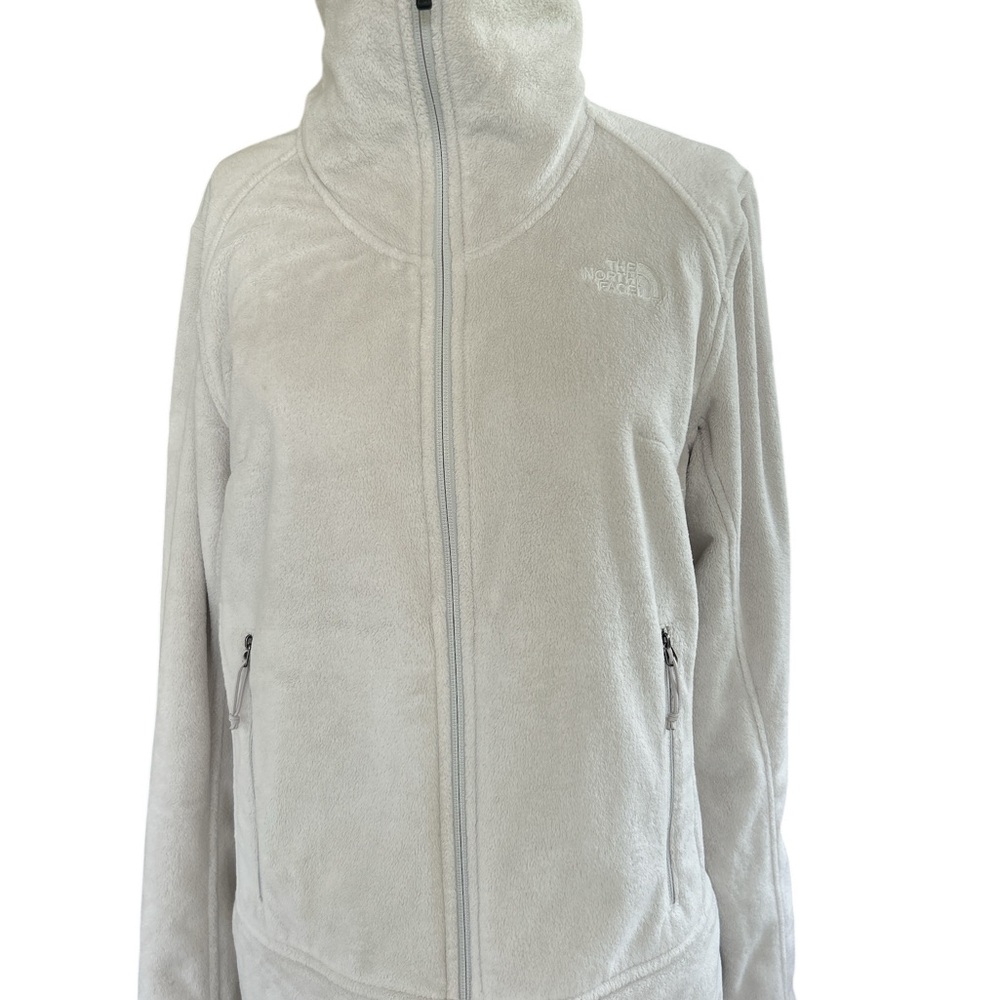 The North Face Cream Jacket Full-Zip Stand-Up Collar, Plushy, Size Large